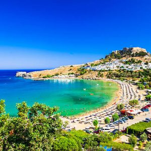 Scenic Rhodes Island,Lindos Bay,Greece